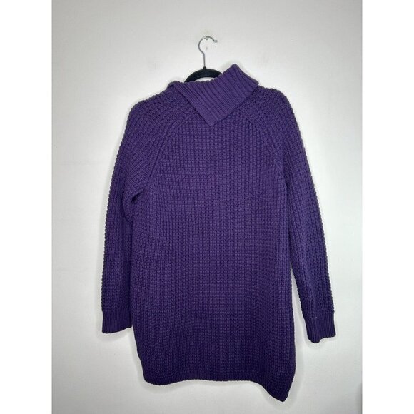 Lands' End Women's Oversized Cowl Neck Sweater Purple Cable Knit Size Med… - Picture 5 of 9